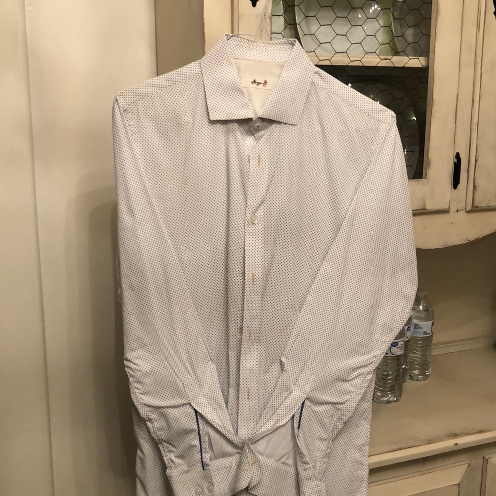 Borgo 28 blue and white dot. Size 16.5